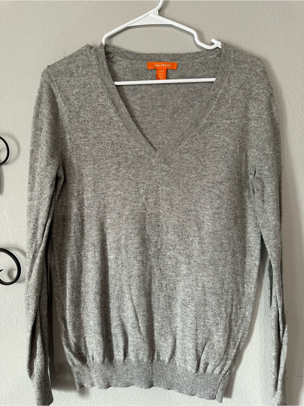 Joe Fresh Light Gray V-Neck Sweater